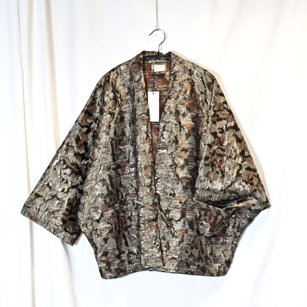 Veste "L'iconique", jacquard lichen, sanguine et or