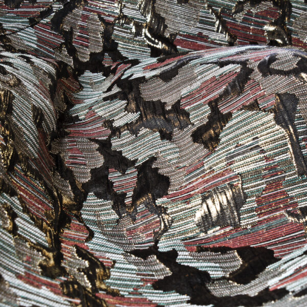 Veste "L'iconique", jacquard lichen, sanguine et or – Image 3