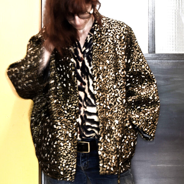 Veste "L'iconique", jacquard léopard or/noir – Image 2