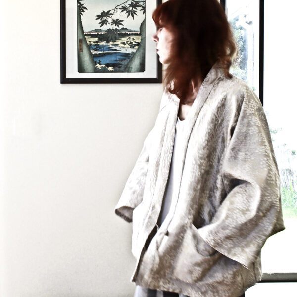 Veste "L'iconique" jacquard fleurs d'albâtre